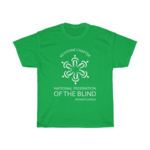 The front of the Keystone Chapter t-shirt is picutred. It is irish green with logo in white.